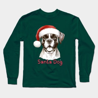 Santa Dog - Boxer Long Sleeve T-Shirt